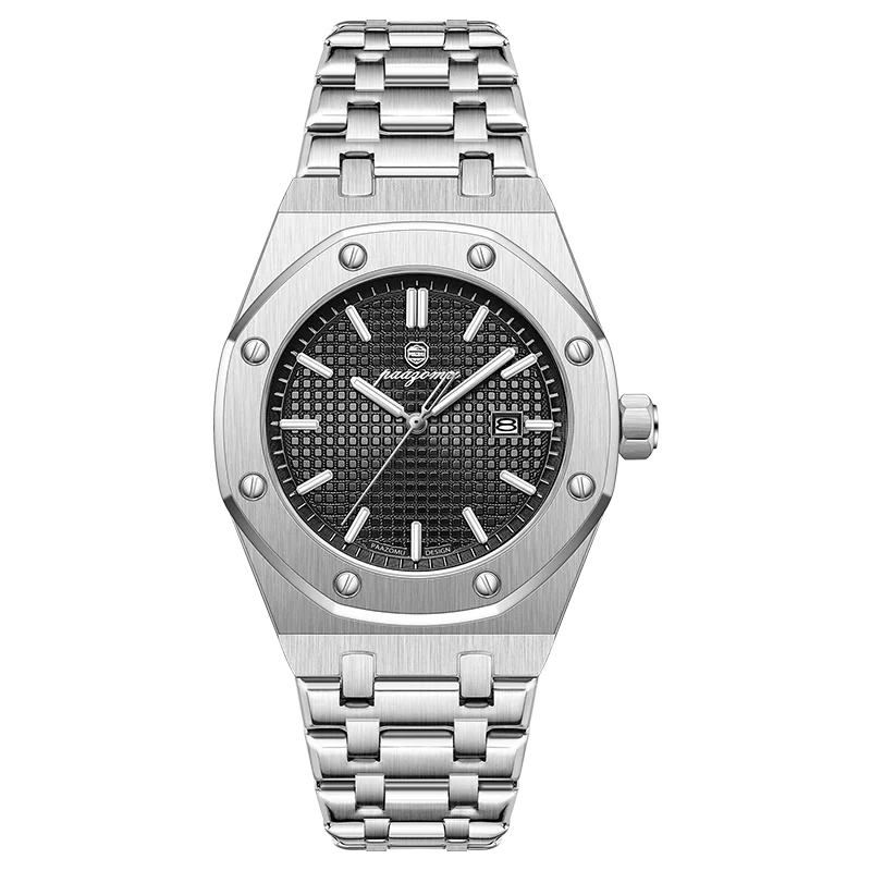 PAAZOMU Luxury Quartz Man Wristwatch Sport Men Watches Waterproof Luminous Date Week Stainless Steel Men's Watch Male Reloj+box