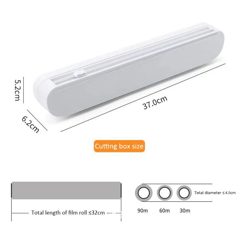 Plastic Wrap Dispenser With Cutter Film Wrap Dispenser Kitchen Tools Food Cling Film Dispenser Kitchen Accessories