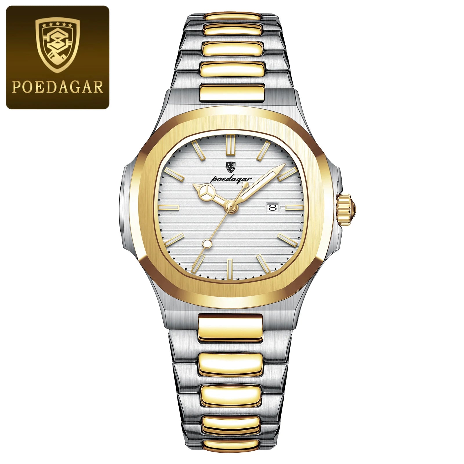 POEDAGAR Original Trendy Women's Watches Waterproof Luminous Date Ladies Wristwatch Stainless Steel Quartz Watch For Woman Reloj