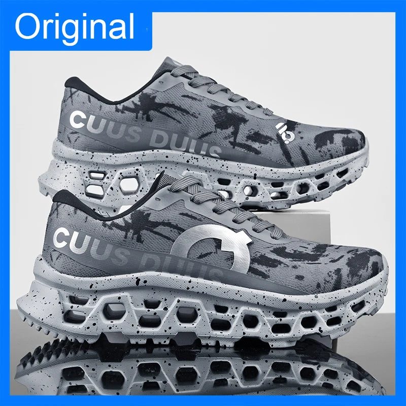 Men Sneakers High-quality Mesh Breathable Hollow Out Soft Sole Rebound Anti Slip Marathon Sports Shoes Comfort Outdoor Running