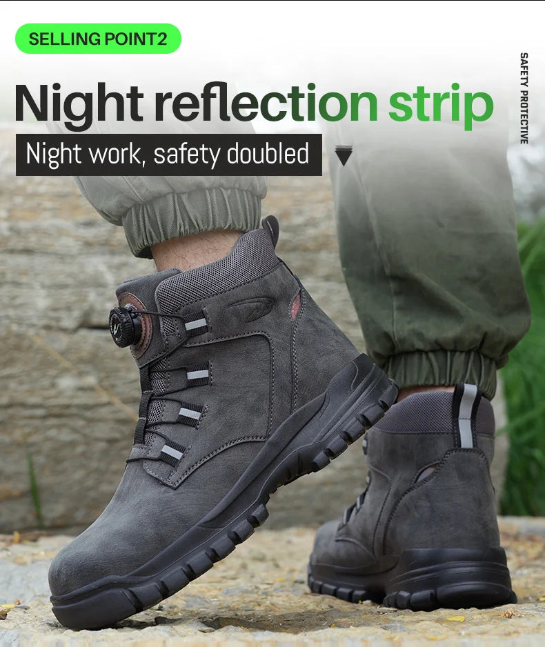 Work Safety Boots Men Waterproof Security Boots lightweight Industrial Steel Toe Work Shoes Protective Men Safety Shoes Size 48