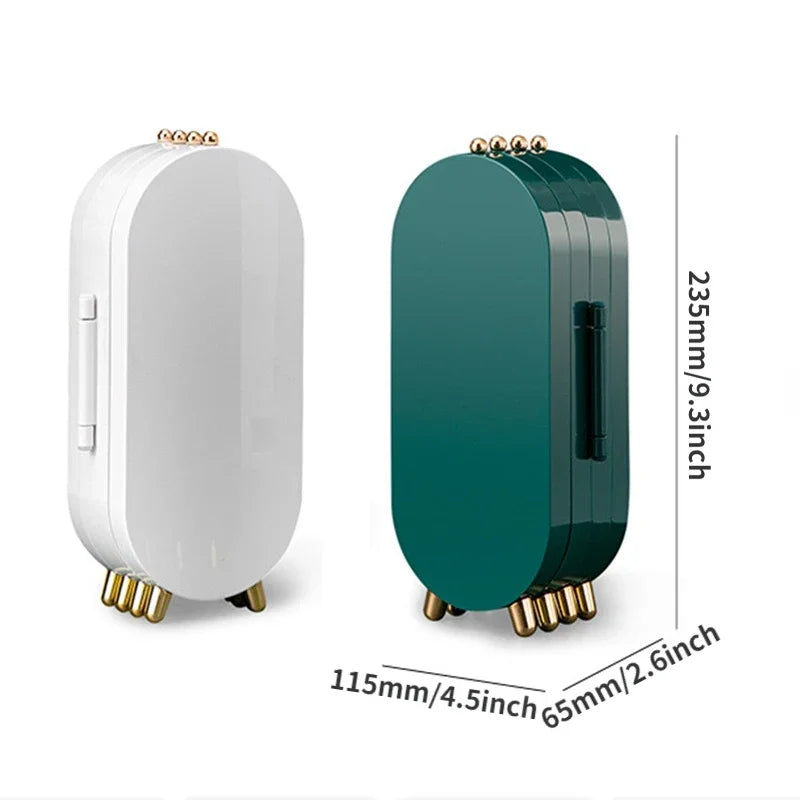 1Pcs Light Luxury Jewelry Storage Box Earring Necklace Multi-layer Dust Proof Desktop Container with Mirror Cosmetic Organizer