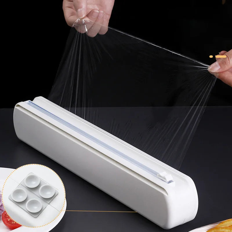 Plastic Wrap Dispenser With Cutter Film Wrap Dispenser Kitchen Tools Food Cling Film Dispenser Kitchen Accessories