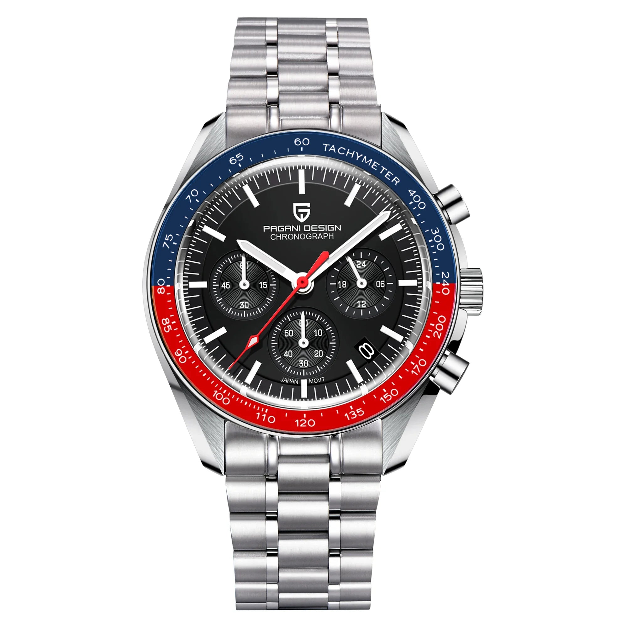 PAGANI DESIGN 2026 New Moon Men's Watches Luxury Quartz Watch For Men VK63 Chronograph AR Sapphire Mirror Ceramic Bezel Luminous
