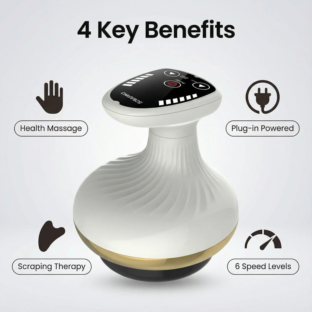 Electric Massage Meridian Brush Universal Body Dredging Cupping Scraping Instrument  Abdominal And Back Massager For Home