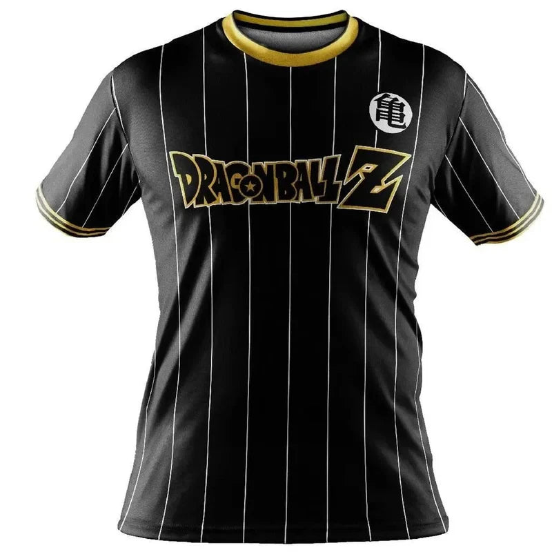 2026 Summer Dragon Ball Z Goku Kame Symbol Football Jersey, 3D Print Polyester Oversized Loose Sports T-Shirt for Men Women Kids