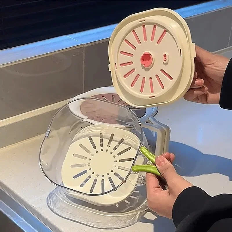 Kitchen Good Helper Tap Washing Basin Filter Water Drain Basket Food Grade Plastic Fruit Washing Basket Cute Food Drain Basket