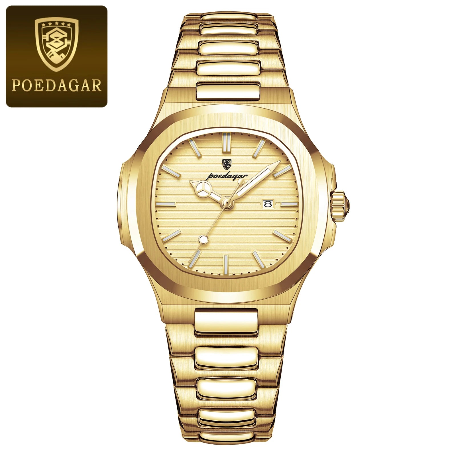 POEDAGAR Original Trendy Women's Watches Waterproof Luminous Date Ladies Wristwatch Stainless Steel Quartz Watch For Woman Reloj