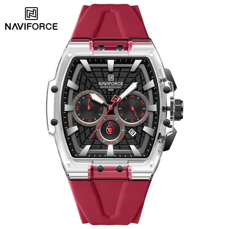 NAVIFORCE Top Brand Men Watches Multifunctional Chronograph Luminous Hands 30m Waterproof Silicone Strap Original Man Watch