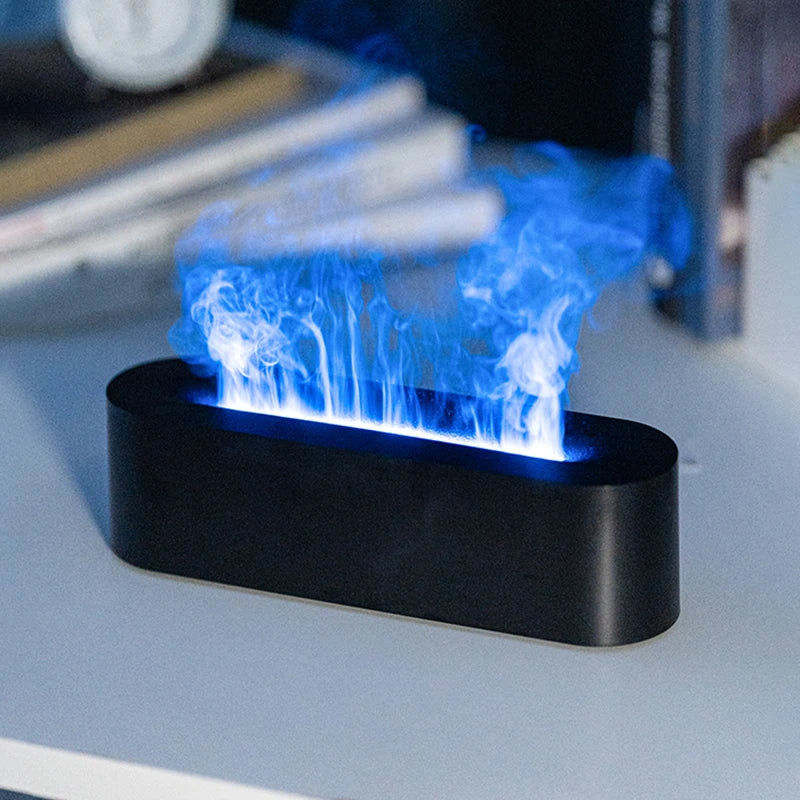 Simulated Flame Aromatherapy Diffuser USB Air Humidifier Desktop Purifier Supports Essential Oil Aroma Cool Mist Difusor